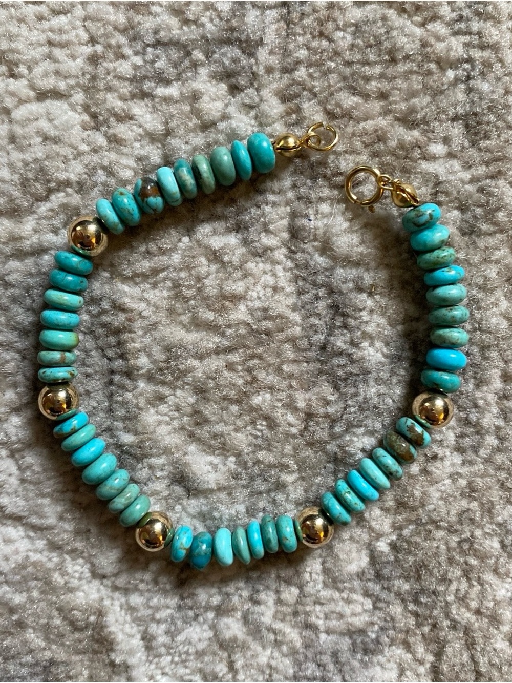 Turquoise Rondelle Disc Beaded Bracelet